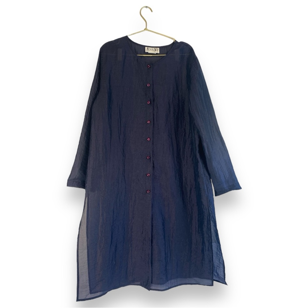 Vikki Vi California Shear Coat Button Down‎ Beach Cover Up  Size 16W 0289